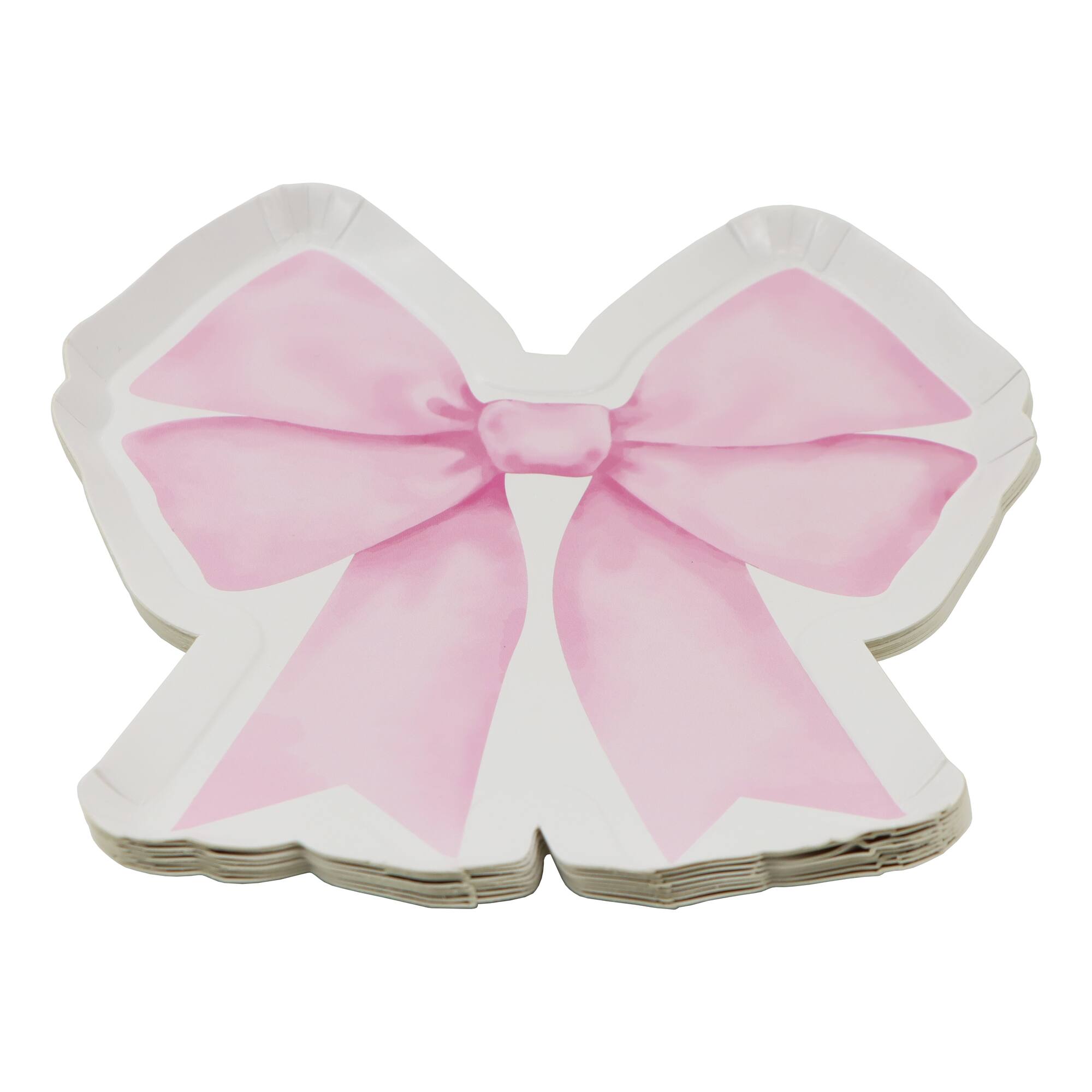 24 Packs: 8 ct. (192 total) 7" Pink Bow Snack Plates by Celebrate It™